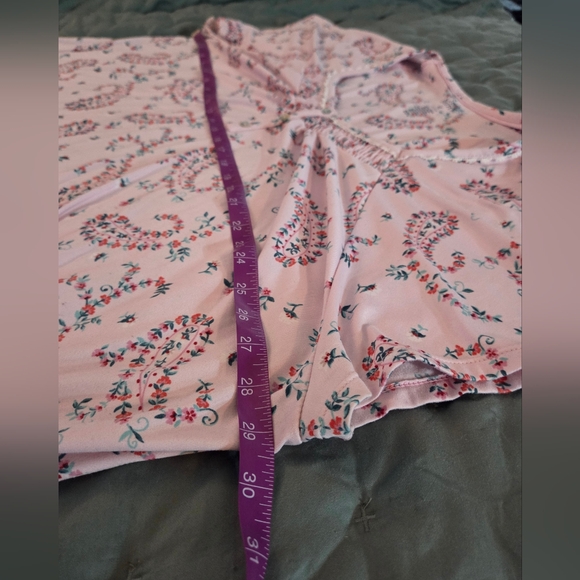 Croft & Barrow Sleepwear Pink Paisley Sleep Dress - Picture 6 of 9